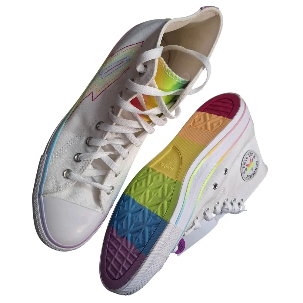 Converse Chuck Taylor CTAS All Star Shoes Men's 10.5 Hi Pride Rainbow A10216C - Picture 4 of 6